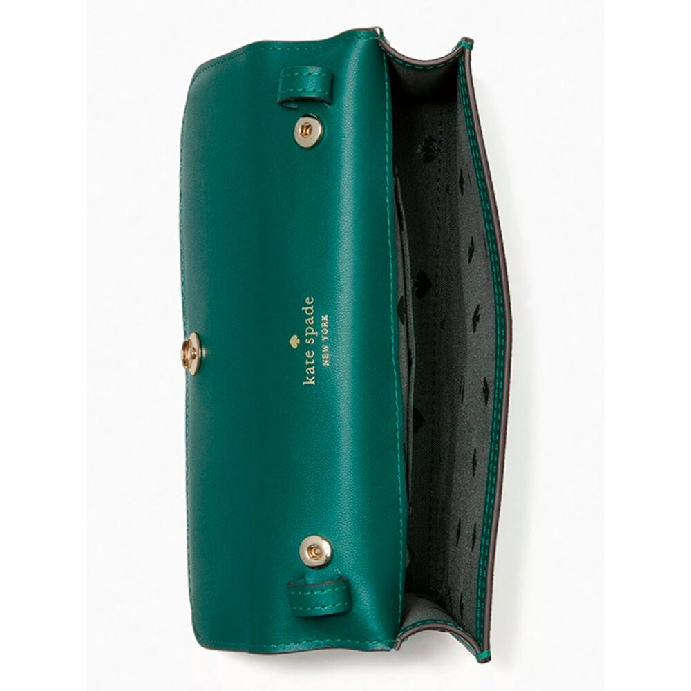 S Kate Spade Brynn Flap Crossbody Deep Jade Dark Green K4804 NWT $239 Retail - Picture 5 of 6